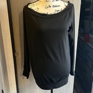 Black loose over the shoulder long sleeve shirt